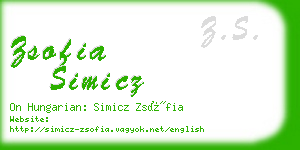 zsofia simicz business card